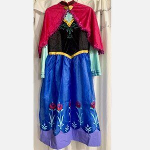 Disney Frozen Anna Traveling Costume Dress Adult Size Large 10-12 With Cape